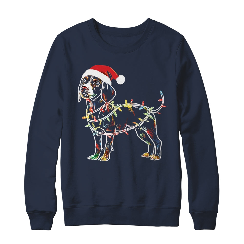 Funny Santa Beagle Retriever Christmas Lights Dog Lover Shirt & Sweatshirt | teecentury