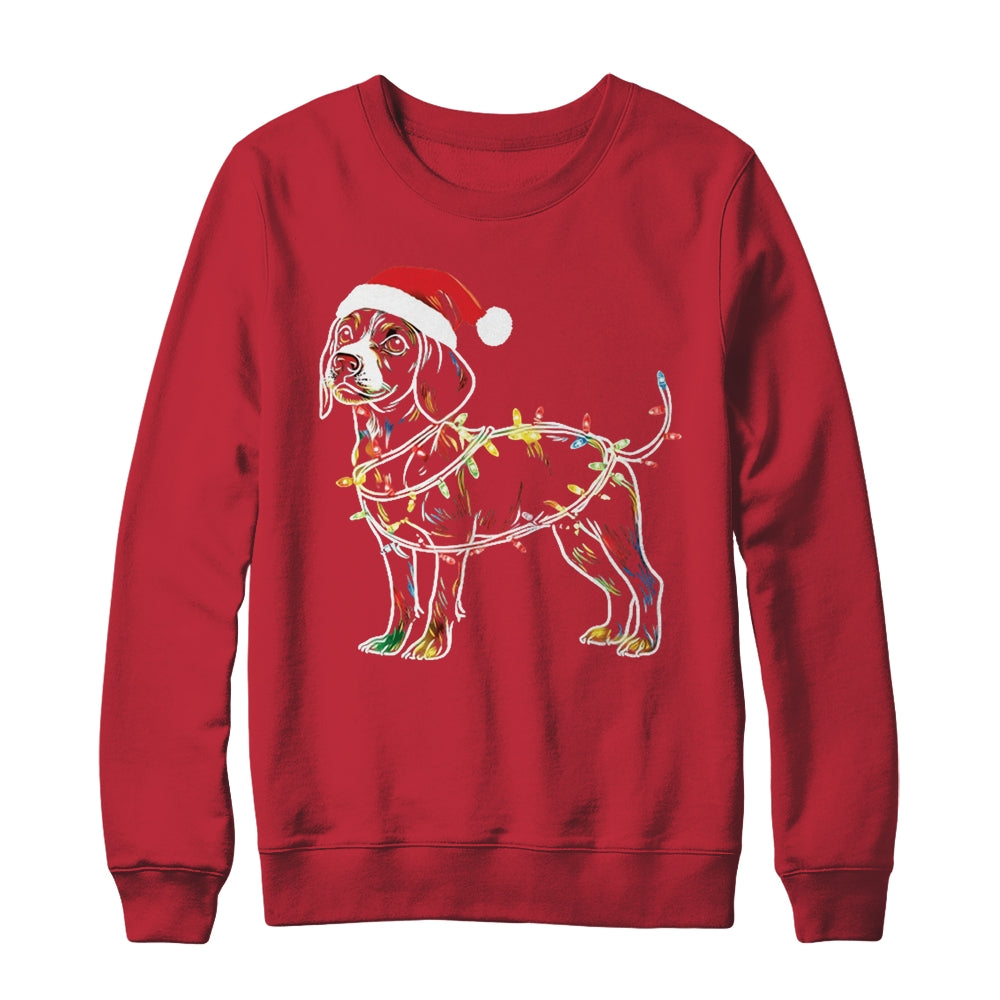 Funny Santa Beagle Retriever Christmas Lights Dog Lover Shirt & Sweatshirt | teecentury