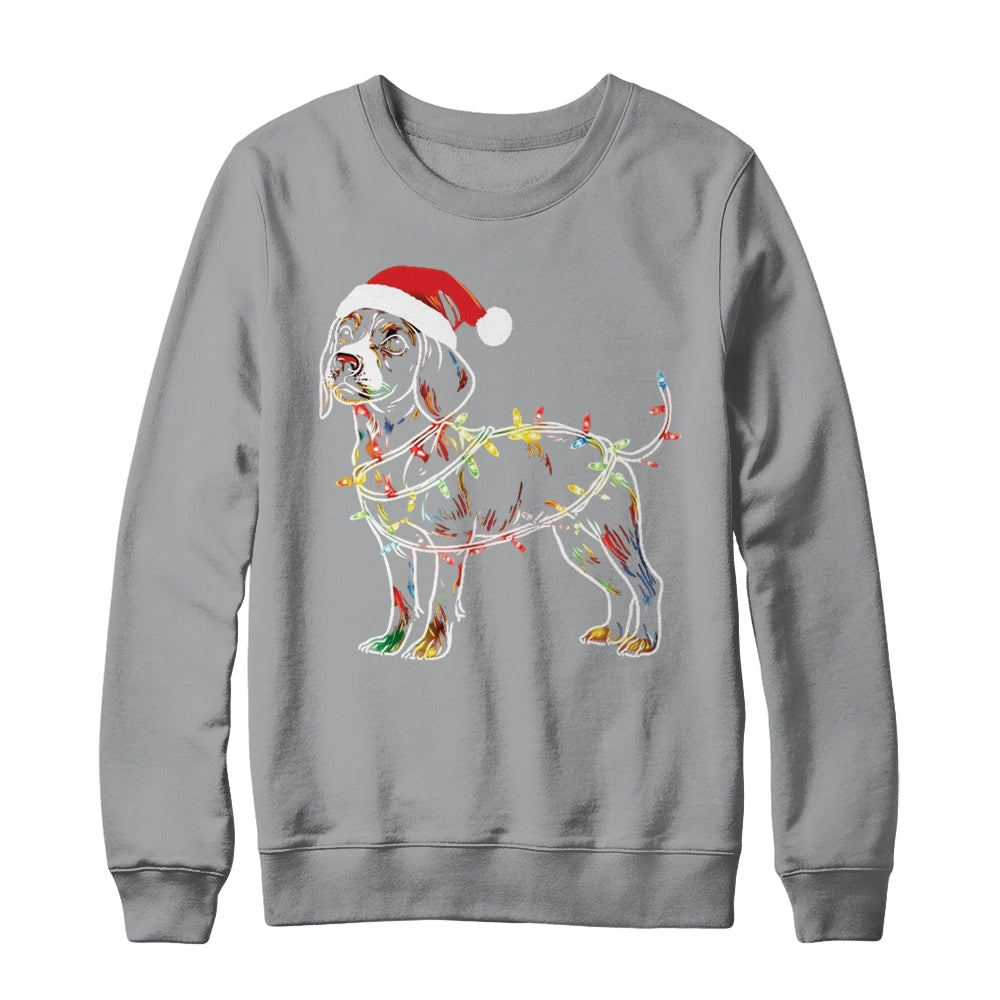 Funny Santa Beagle Retriever Christmas Lights Dog Lover Shirt & Sweatshirt | teecentury