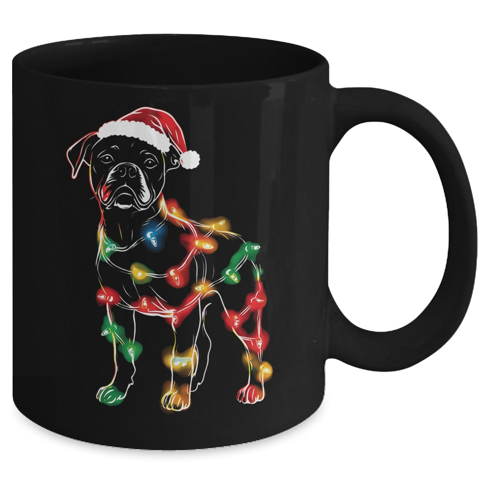 Funny Santa Boxer Retriever Christmas Lights Dog Lover Mug | teecentury