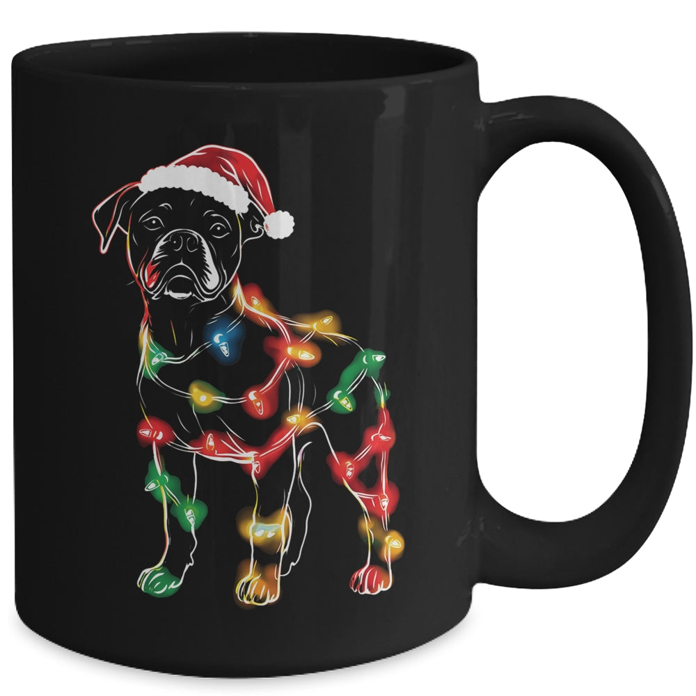 Funny Santa Boxer Retriever Christmas Lights Dog Lover Mug | teecentury