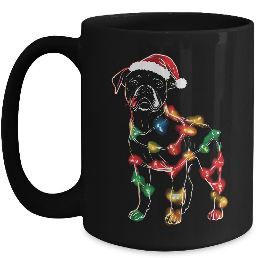 Funny Santa Boxer Retriever Christmas Lights Dog Lover Mug | teecentury