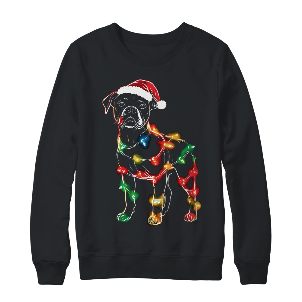 Funny Santa Boxer Retriever Christmas Lights Dog Lover Shirt & Sweatshirt | teecentury