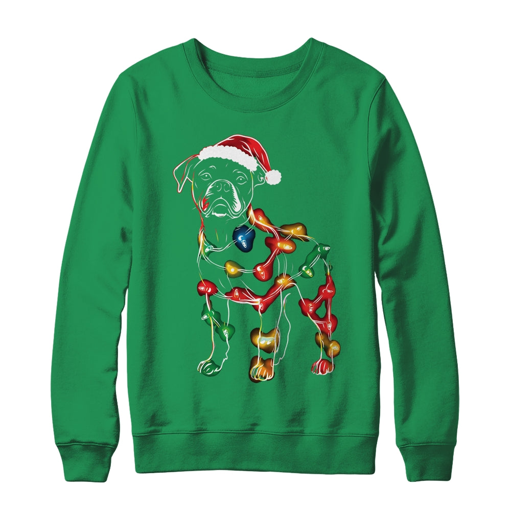 Funny Santa Boxer Retriever Christmas Lights Dog Lover Shirt & Sweatshirt | teecentury
