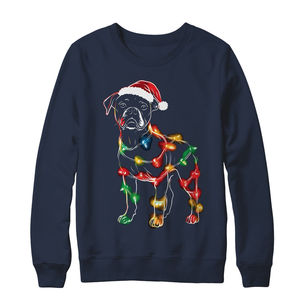 Funny Santa Boxer Retriever Christmas Lights Dog Lover Shirt & Sweatshirt | teecentury