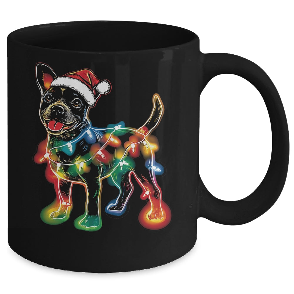Funny Santa Bull Terrier Retriever Christmas Lights Dog Lover Mug | teecentury