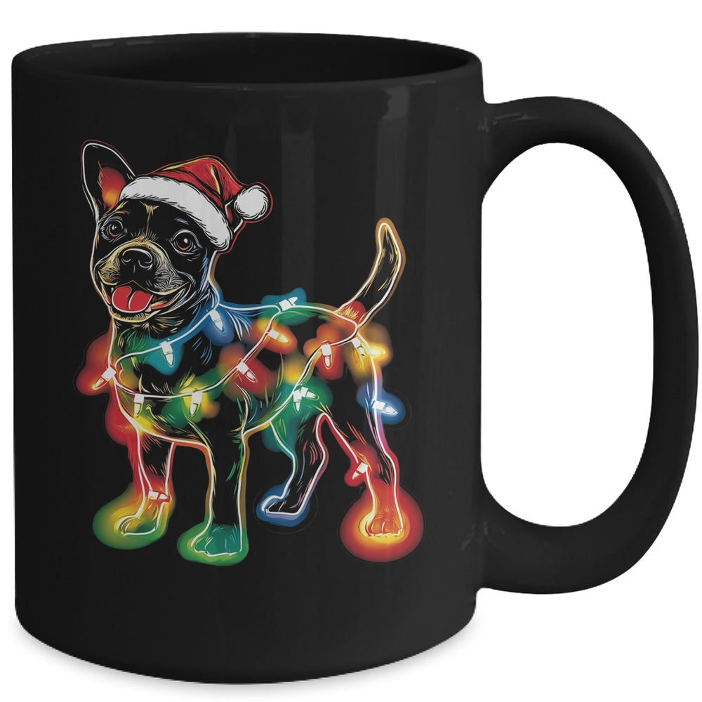 Funny Santa Bull Terrier Retriever Christmas Lights Dog Lover Mug | teecentury