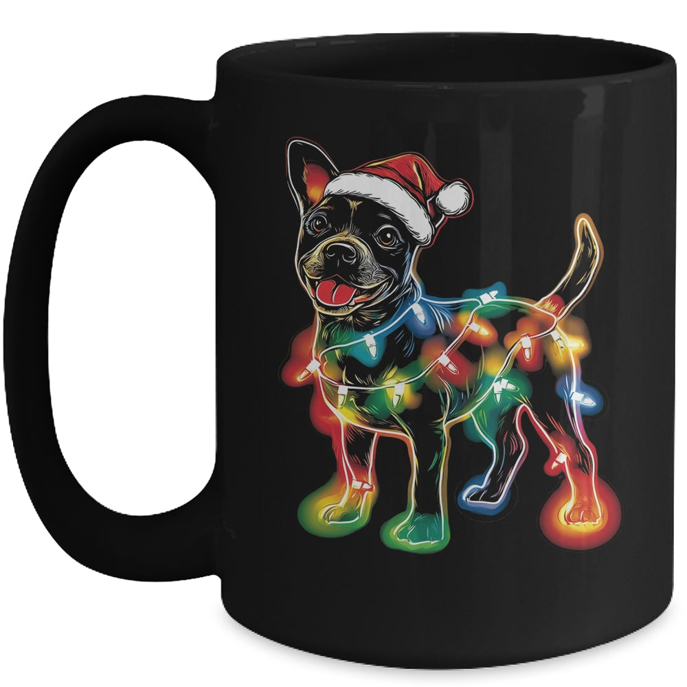 Funny Santa Bull Terrier Retriever Christmas Lights Dog Lover Mug | teecentury