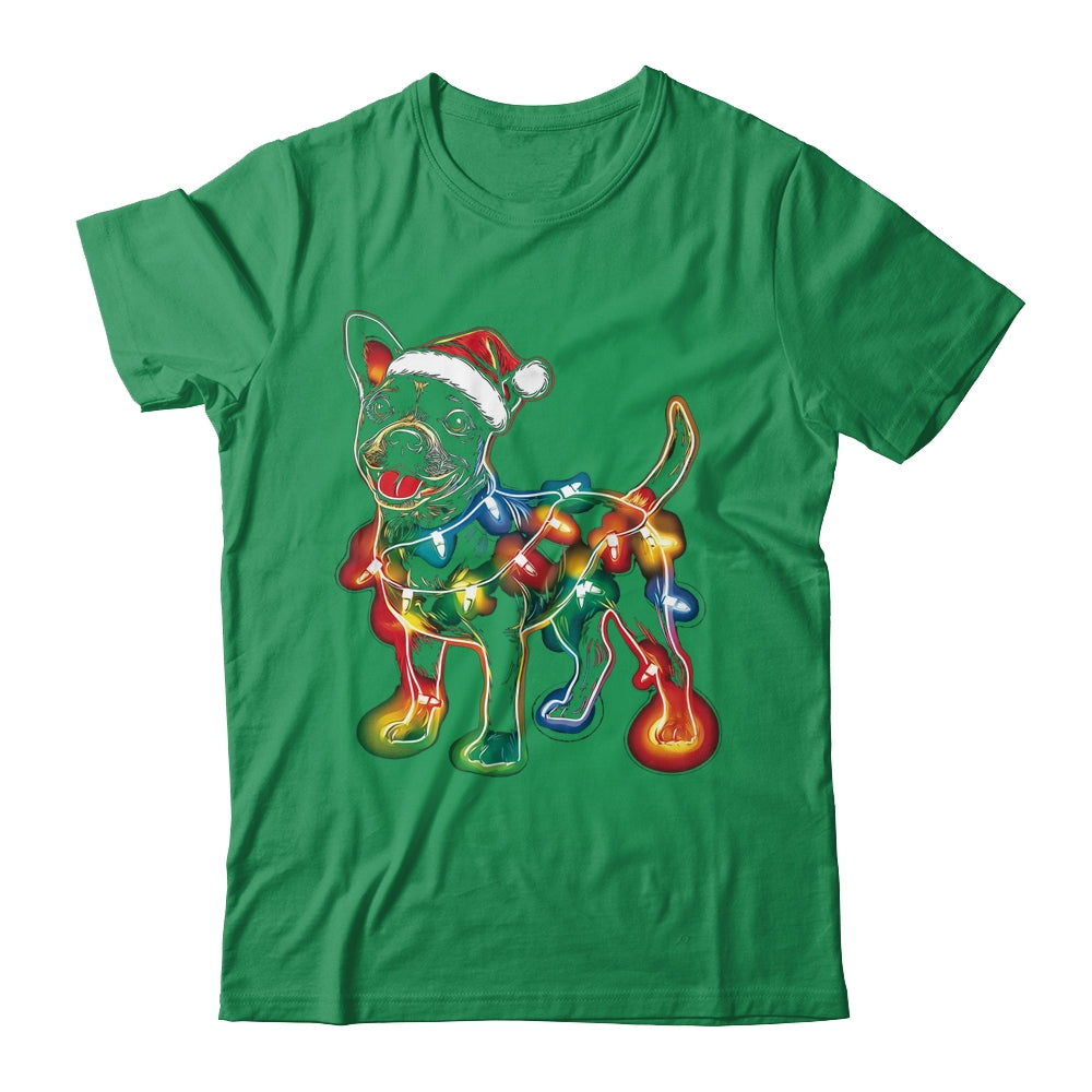 Funny Santa Bull Terrier Retriever Christmas Lights Dog Lover Shirt & Sweatshirt | teecentury