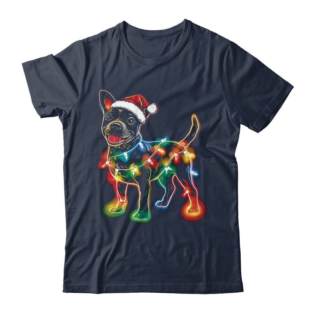 Funny Santa Bull Terrier Retriever Christmas Lights Dog Lover Shirt & Sweatshirt | teecentury