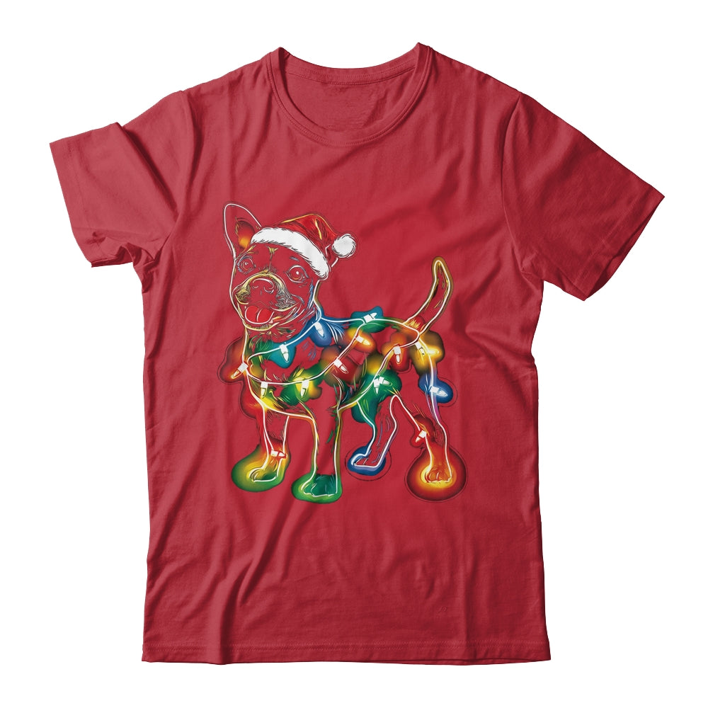 Funny Santa Bull Terrier Retriever Christmas Lights Dog Lover Shirt & Sweatshirt | teecentury