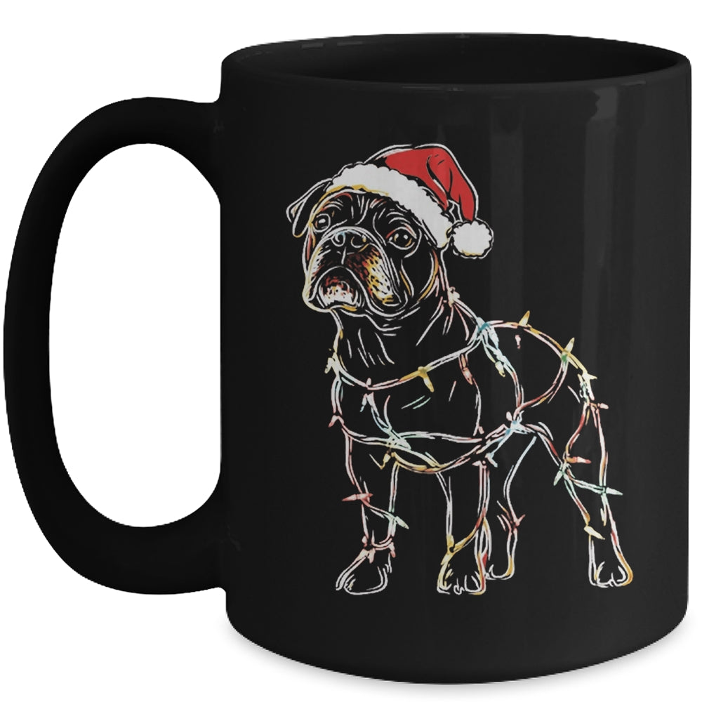 Funny Santa Bulldog Retriever Christmas Lights Dog Lover Mug | teecentury