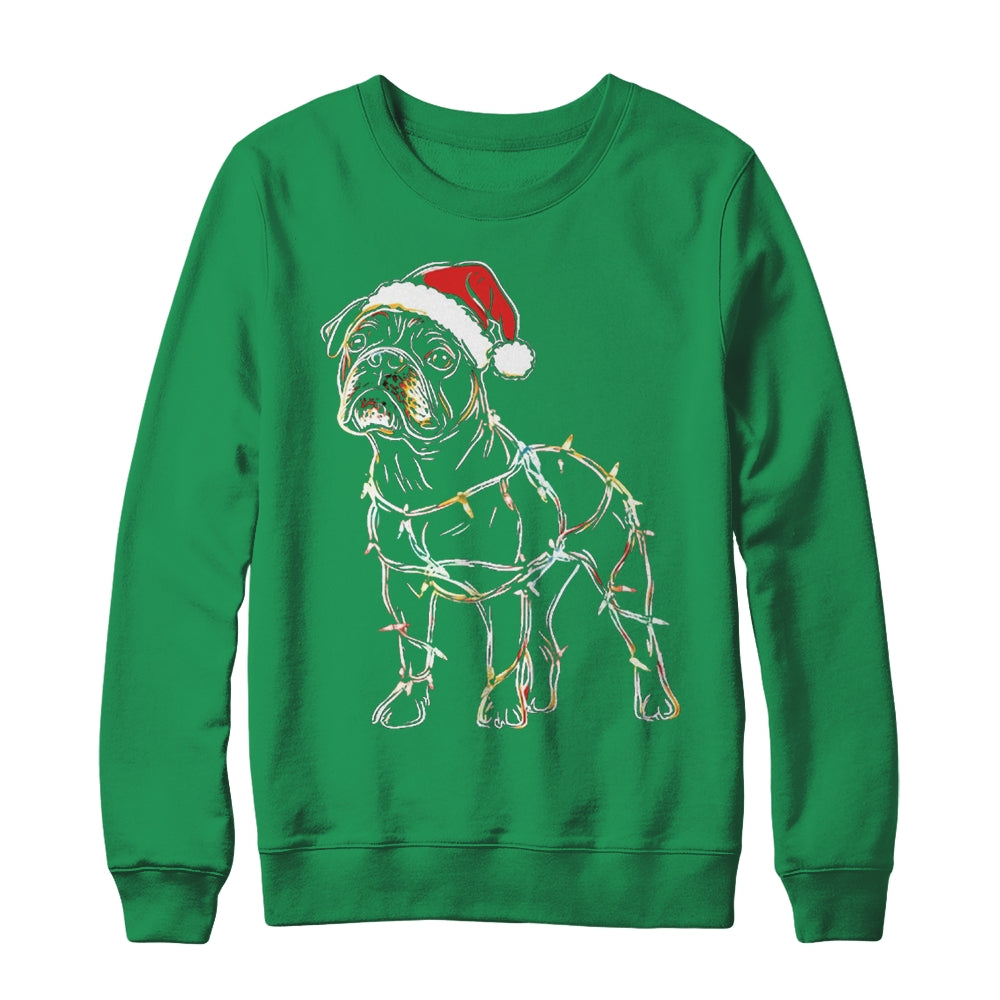 Funny Santa Bulldog Retriever Christmas Lights Dog Lover Shirt & Sweatshirt | teecentury