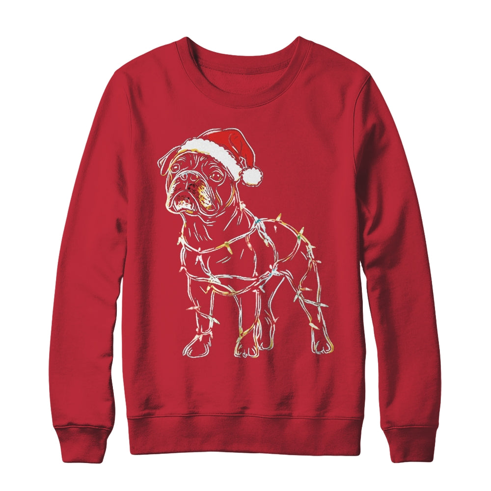 Funny Santa Bulldog Retriever Christmas Lights Dog Lover Shirt & Sweatshirt | teecentury