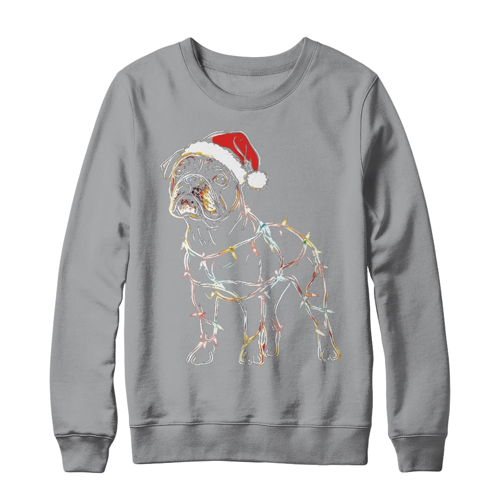 Funny Santa Bulldog Retriever Christmas Lights Dog Lover Shirt & Sweatshirt | teecentury