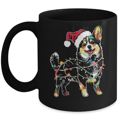 Funny Santa Corgi Retriever Christmas Lights Dog Lover Mug | teecentury