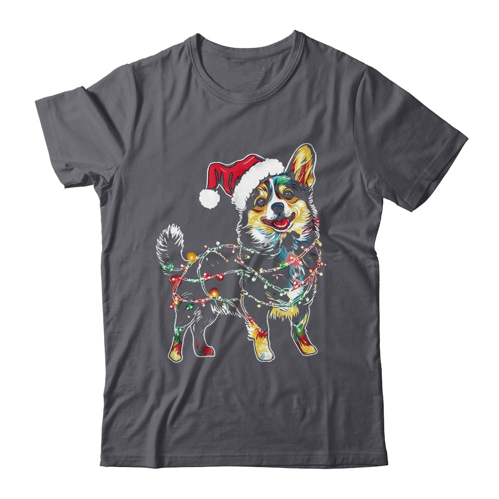Funny Santa Corgi Retriever Christmas Lights Dog Lover Shirt & Sweatshirt | teecentury