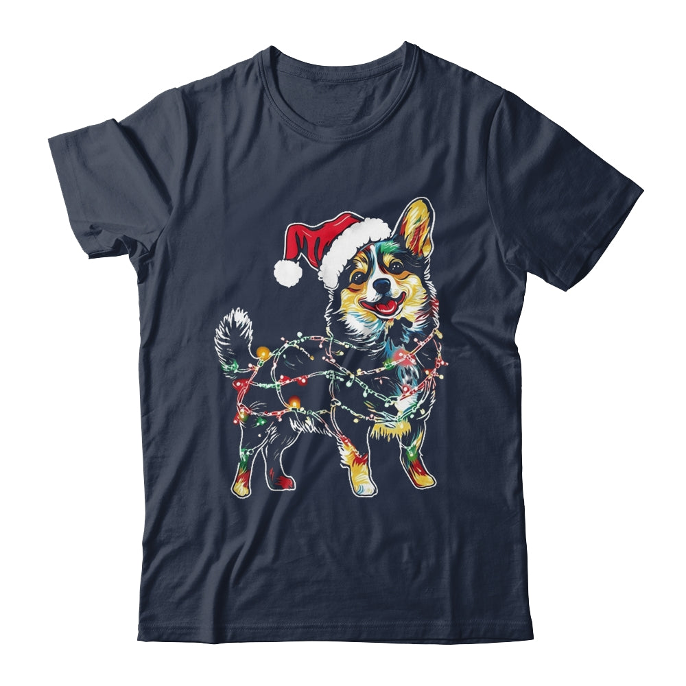 Funny Santa Corgi Retriever Christmas Lights Dog Lover Shirt & Sweatshirt | teecentury