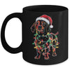 Funny Santa Dachshund Retriever Christmas Lights Dog Lover Mug | teecentury