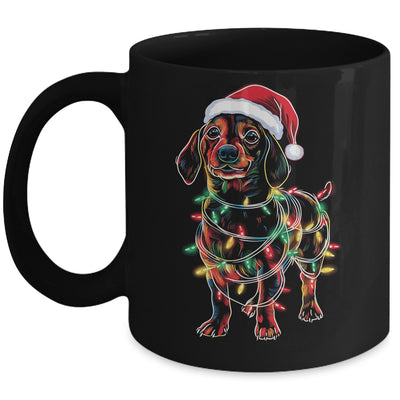 Funny Santa Dachshund Retriever Christmas Lights Dog Lover Mug | teecentury