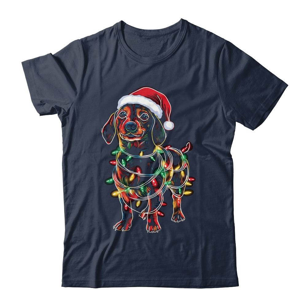 Funny Santa Dachshund Retriever Christmas Lights Dog Lover Shirt & Sweatshirt | teecentury