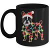 Funny Santa French Bulldog Retriever Christmas Lights Dog Lover Mug | teecentury