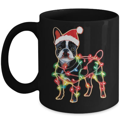 Funny Santa French Bulldog Retriever Christmas Lights Dog Lover Mug | teecentury