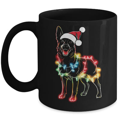 Funny Santa German Shepherd Retriever Christmas Lights Dog Lover Mug | teecentury