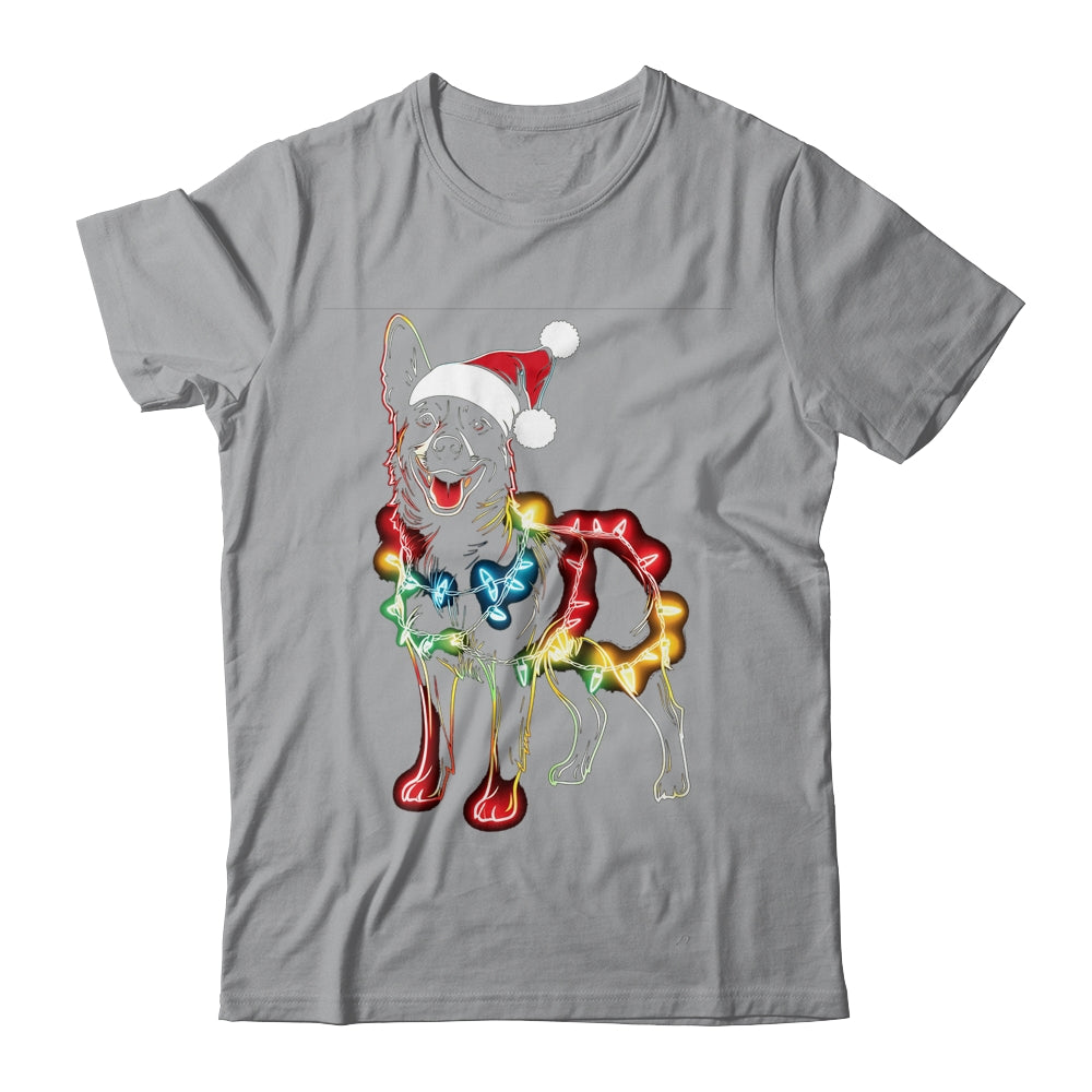 Funny Santa German Shepherd Retriever Christmas Lights Dog Lover Shirt & Sweatshirt | teecentury