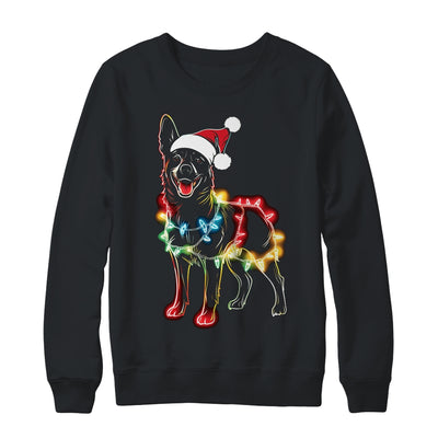 Funny Santa German Shepherd Retriever Christmas Lights Dog Lover Shirt & Sweatshirt | teecentury