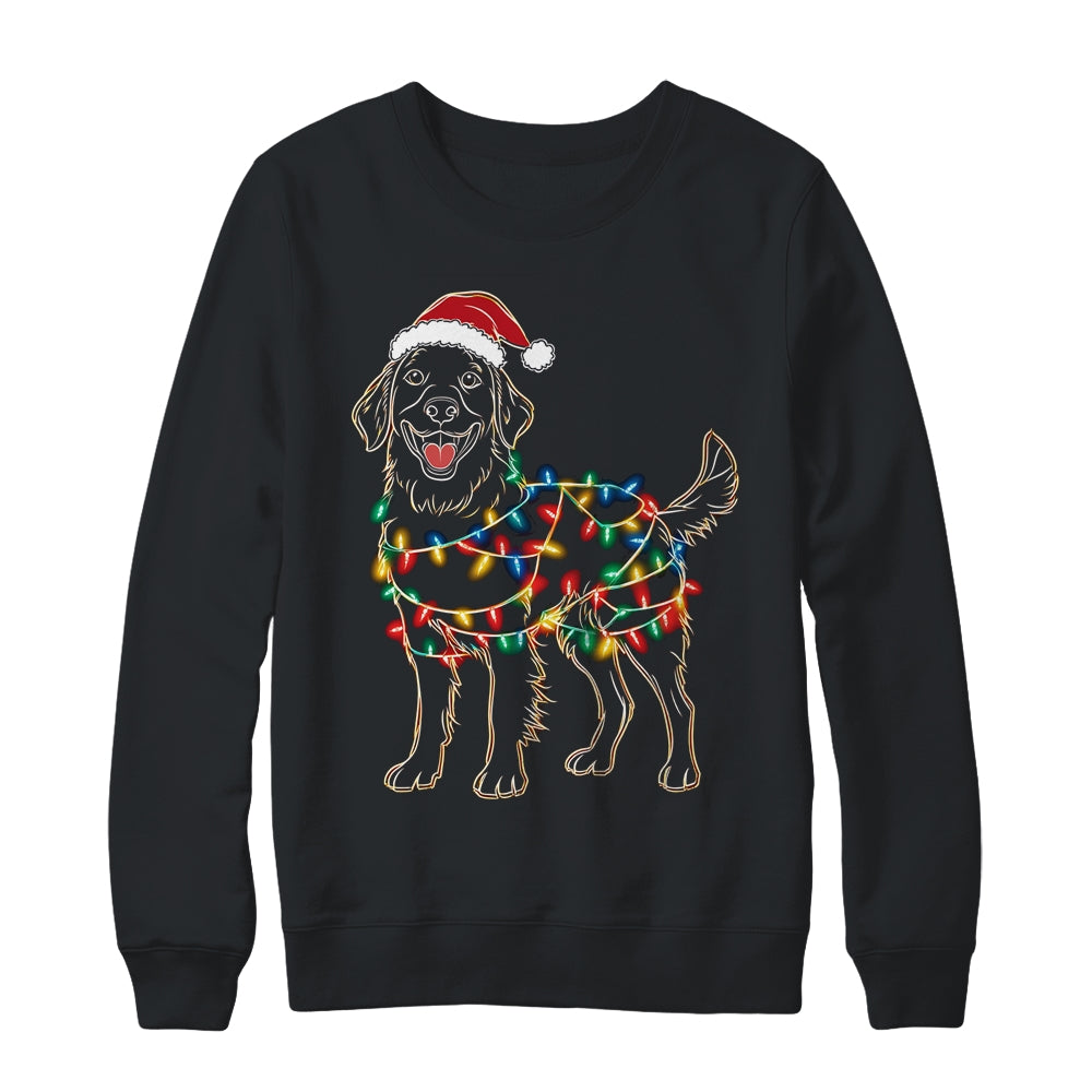 Funny Santa Golden Retriever Retriever Christmas Lights Dog Lover Shirt & Sweatshirt | teecentury