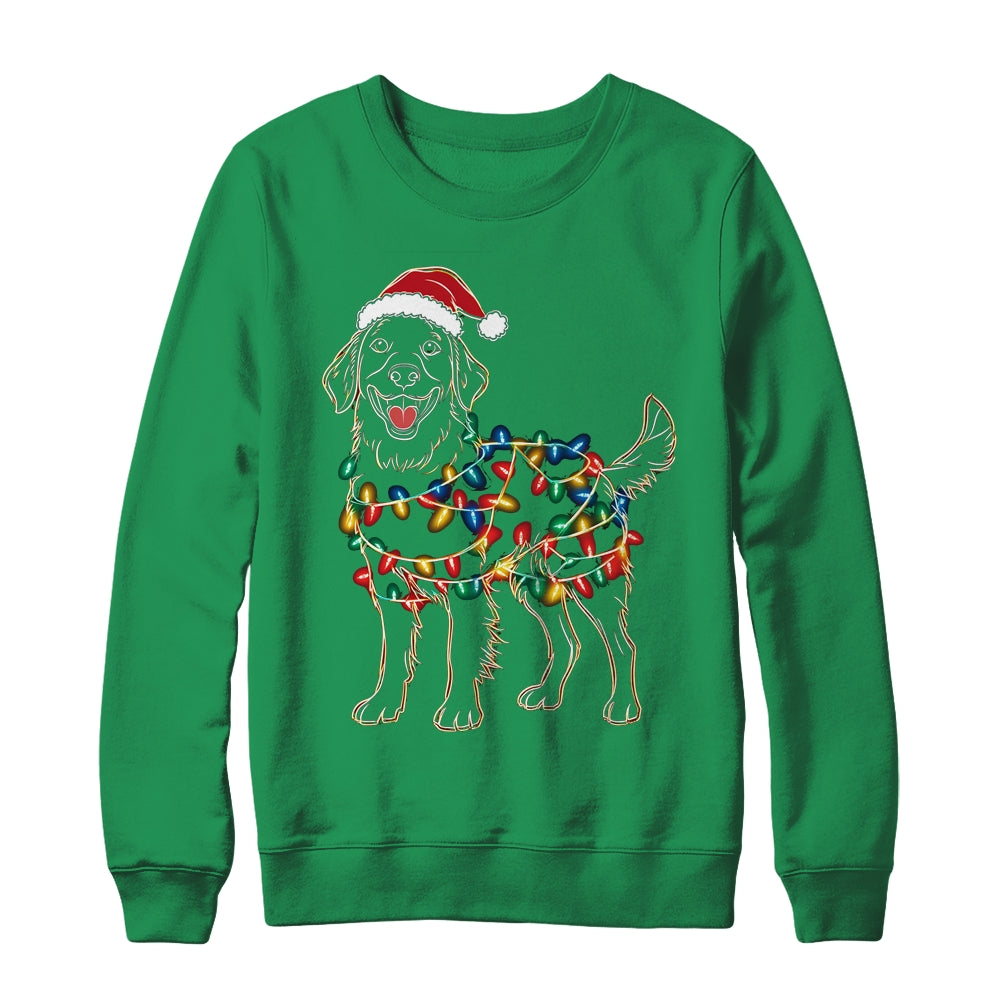 Funny Santa Golden Retriever Retriever Christmas Lights Dog Lover Shirt & Sweatshirt | teecentury