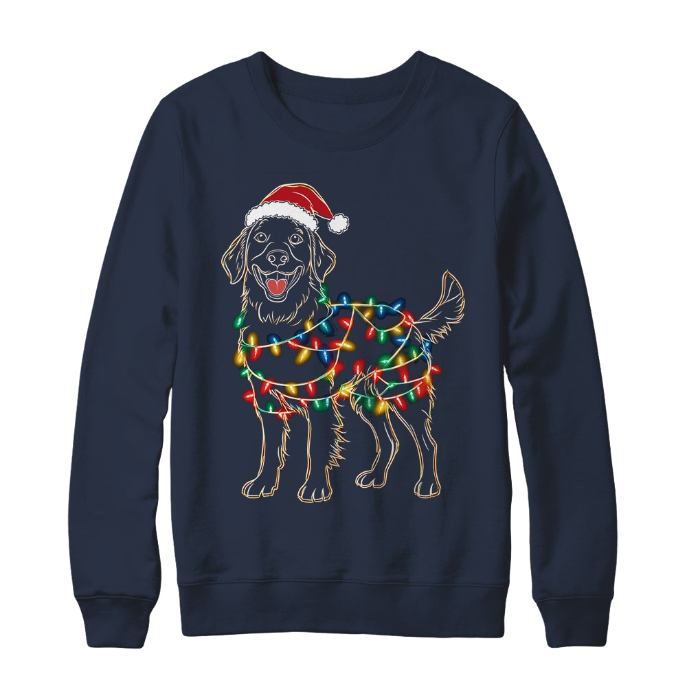 Funny Santa Golden Retriever Retriever Christmas Lights Dog Lover Shirt & Sweatshirt | teecentury