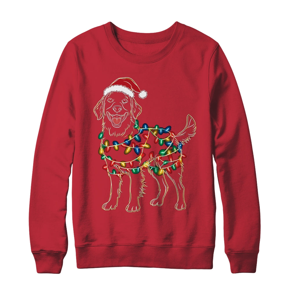 Funny Santa Golden Retriever Retriever Christmas Lights Dog Lover Shirt & Sweatshirt | teecentury