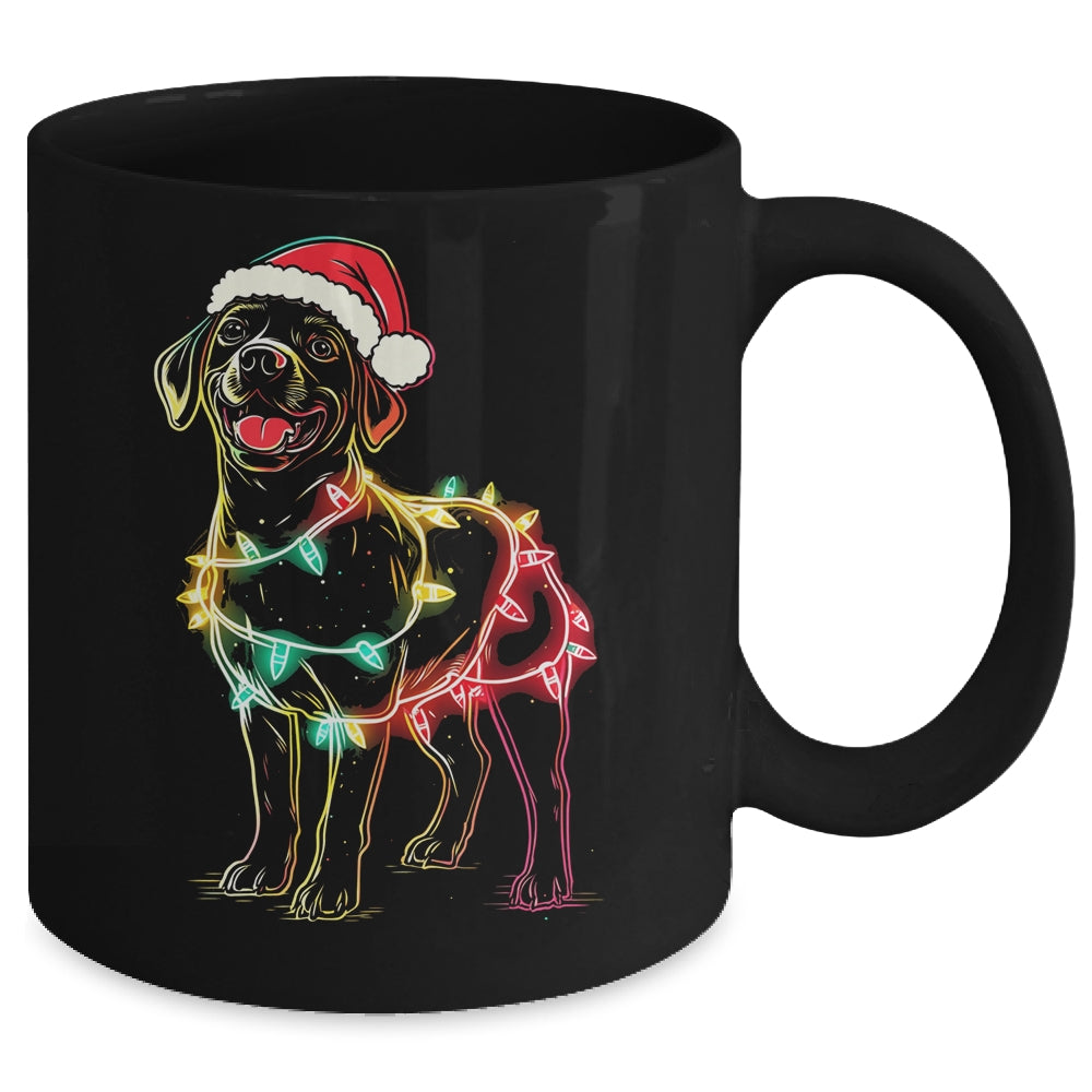 Funny Santa Labrador Retriever Christmas Lights Dog Lover Mug | teecentury