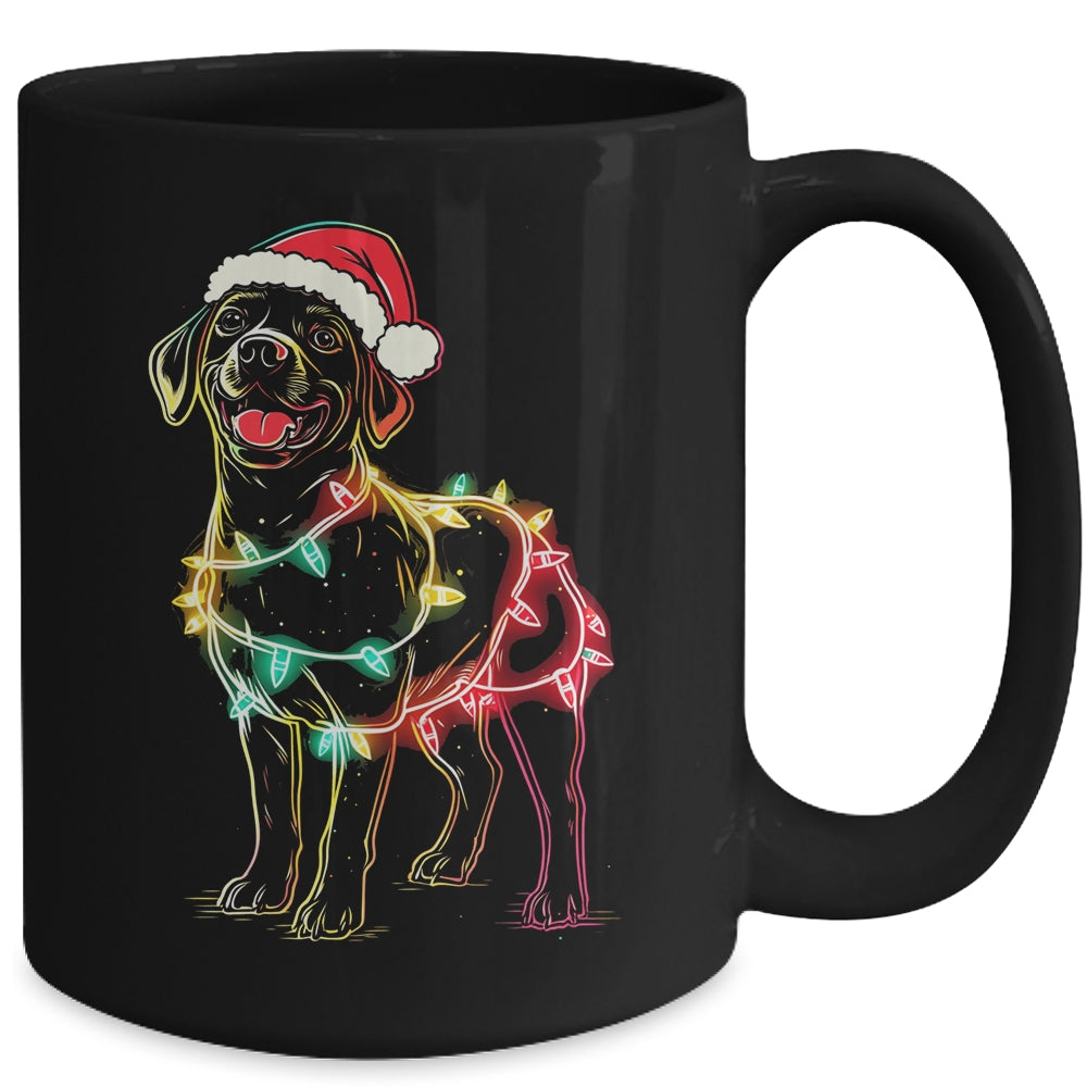 Funny Santa Labrador Retriever Christmas Lights Dog Lover Mug | teecentury