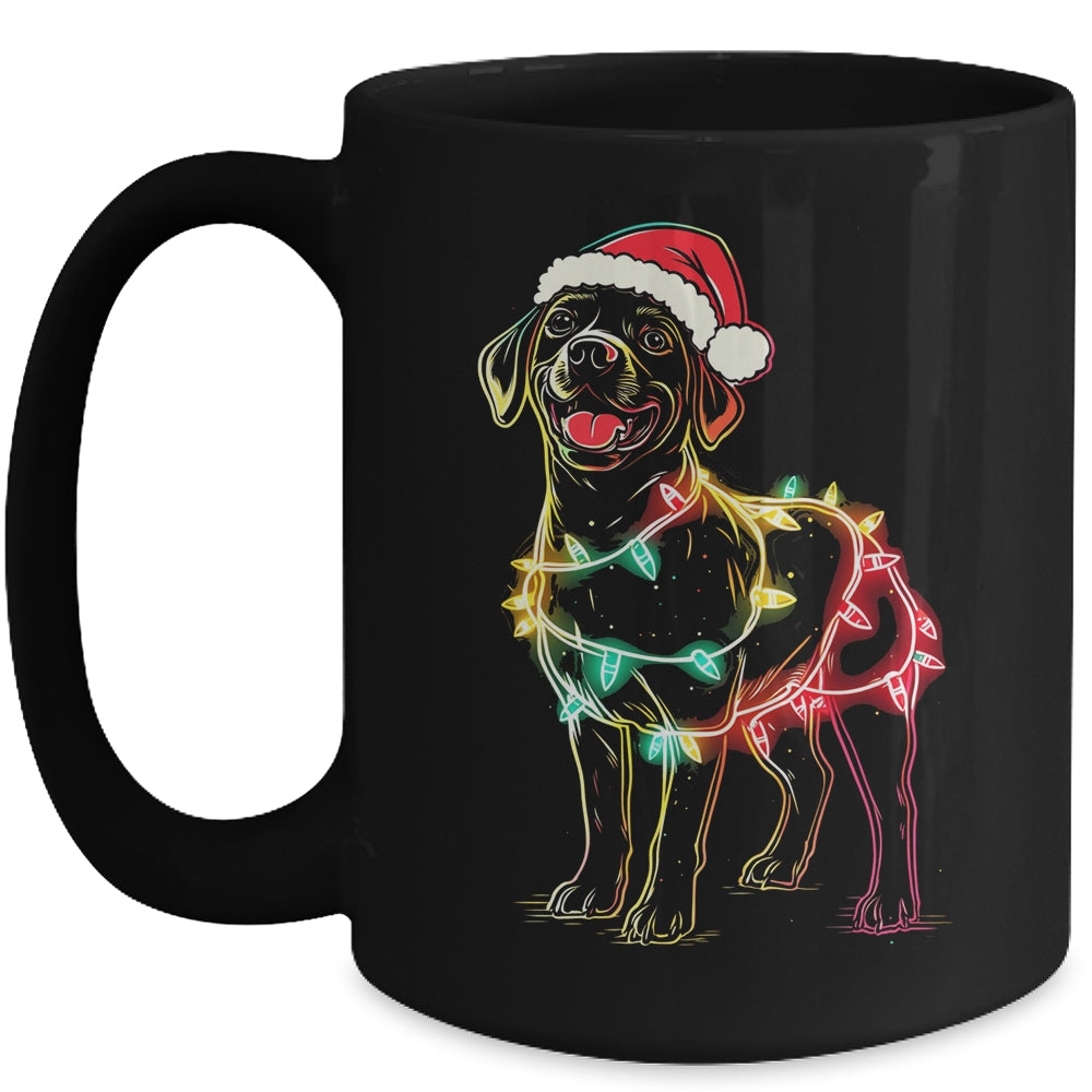Funny Santa Labrador Retriever Christmas Lights Dog Lover Mug | teecentury