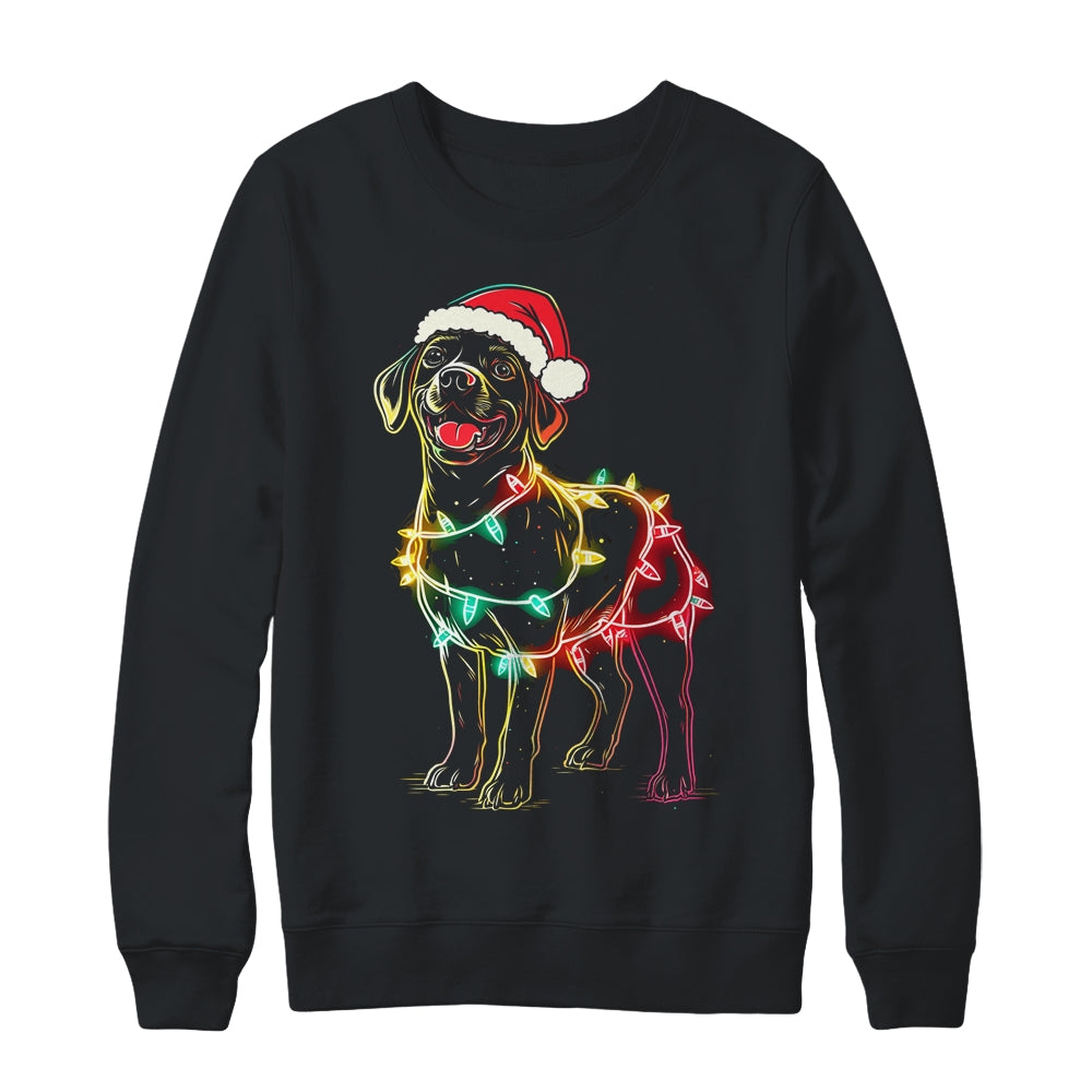 Funny Santa Labrador Retriever Christmas Lights Dog Lover Shirt & Sweatshirt | teecentury