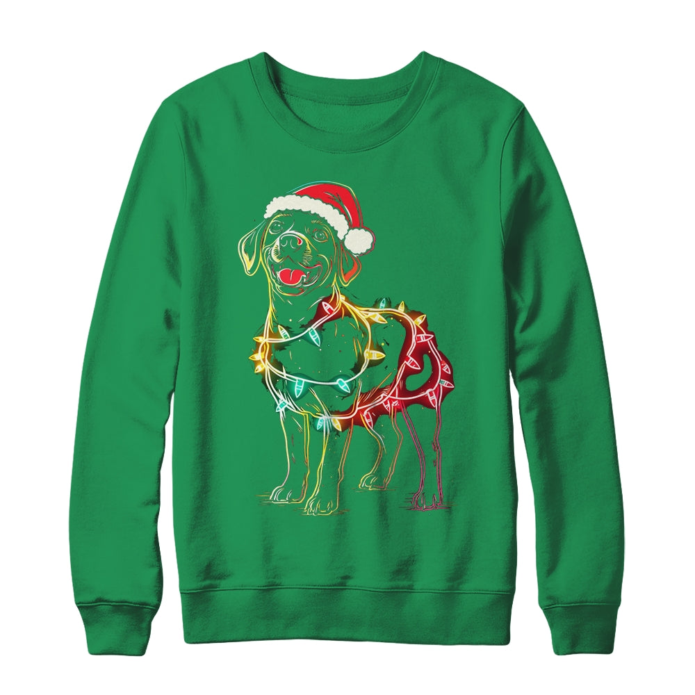 Funny Santa Labrador Retriever Christmas Lights Dog Lover Shirt & Sweatshirt | teecentury