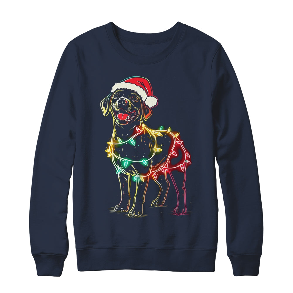 Funny Santa Labrador Retriever Christmas Lights Dog Lover Shirt & Sweatshirt | teecentury