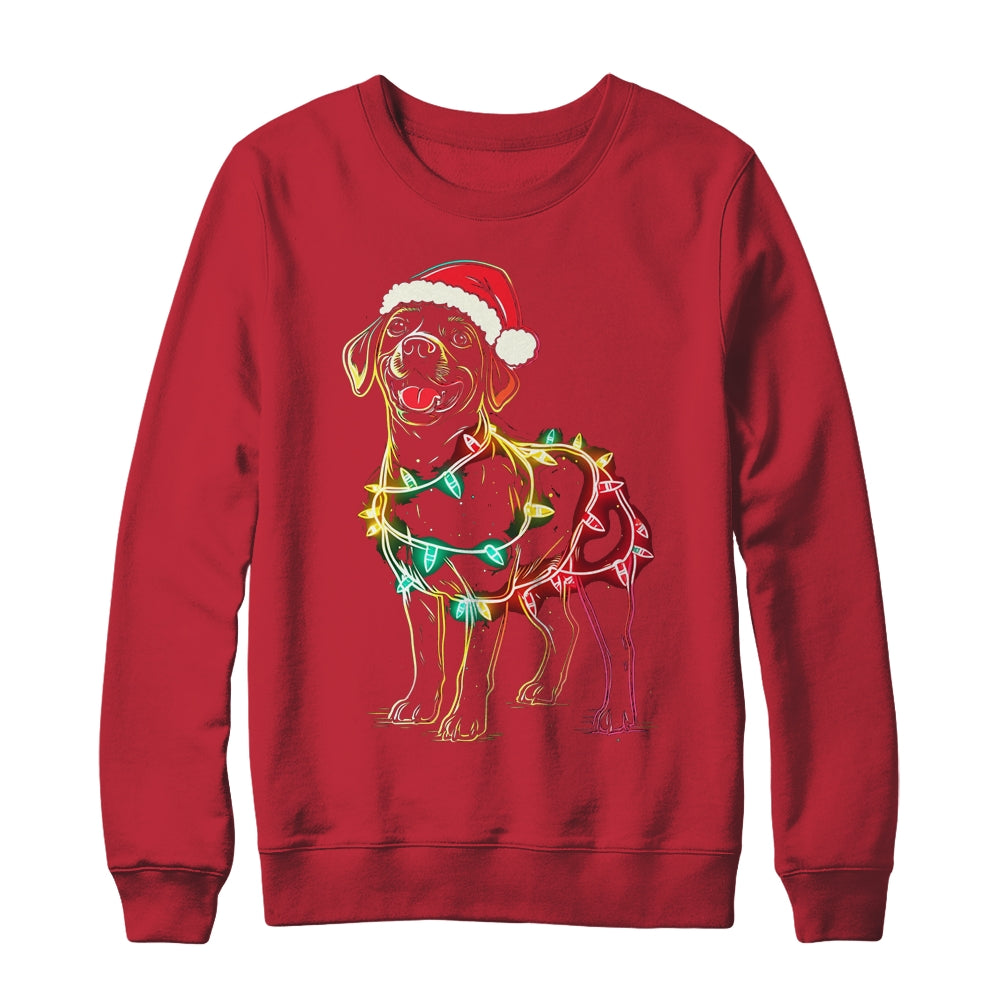 Funny Santa Labrador Retriever Christmas Lights Dog Lover Shirt & Sweatshirt | teecentury