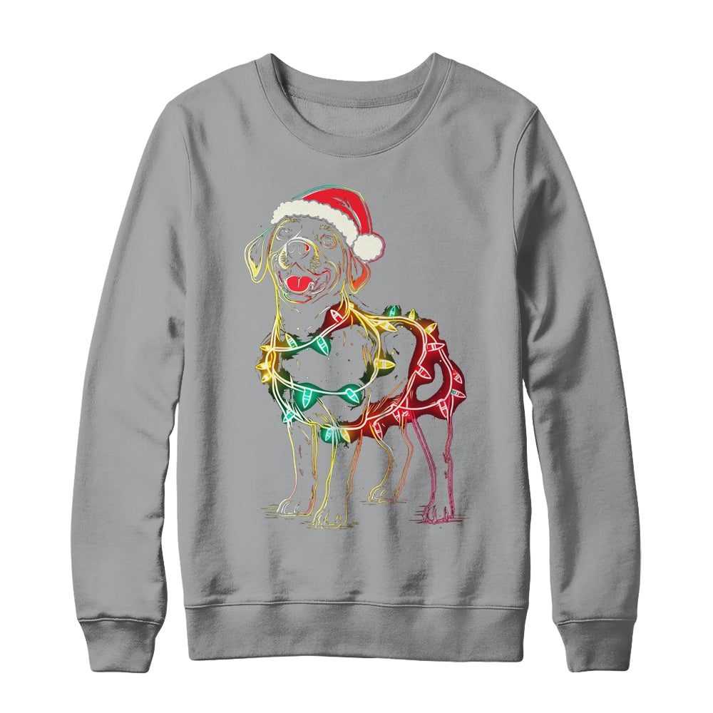 Funny Santa Labrador Retriever Christmas Lights Dog Lover Shirt & Sweatshirt | teecentury
