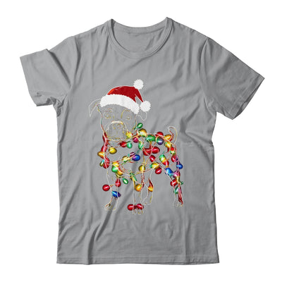 Funny Santa Pitbull Retriever Christmas Lights Dog Lover Shirt & Sweatshirt | teecentury