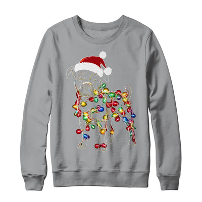 Funny Santa Pitbull Retriever Christmas Lights Dog Lover Shirt & Sweatshirt | teecentury