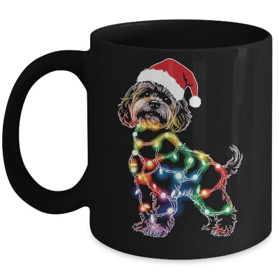 Funny Santa Poodle Retriever Christmas Lights Dog Lover Mug | teecentury
