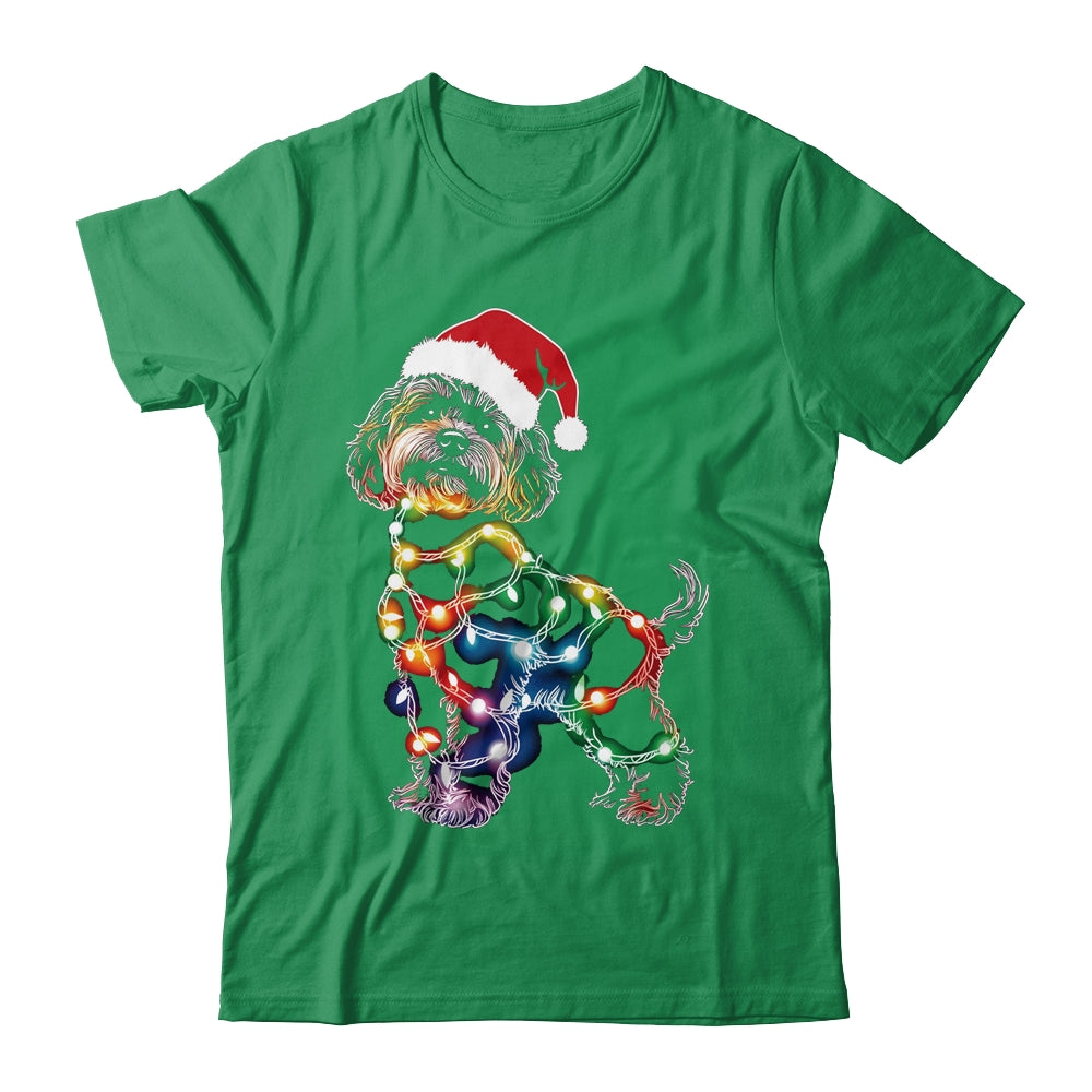 Funny Santa Poodle Retriever Christmas Lights Dog Lover Shirt & Sweatshirt | teecentury