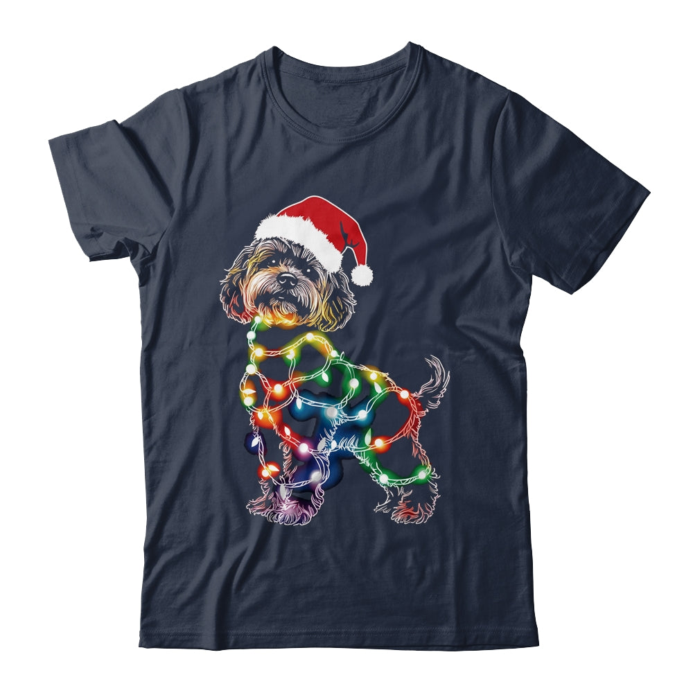 Funny Santa Poodle Retriever Christmas Lights Dog Lover Shirt & Sweatshirt | teecentury