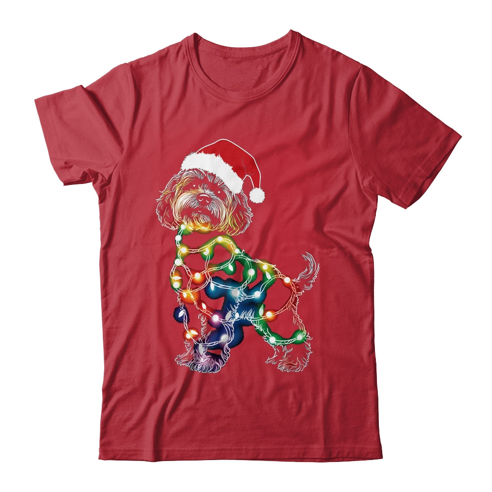 Funny Santa Poodle Retriever Christmas Lights Dog Lover Shirt & Sweatshirt | teecentury