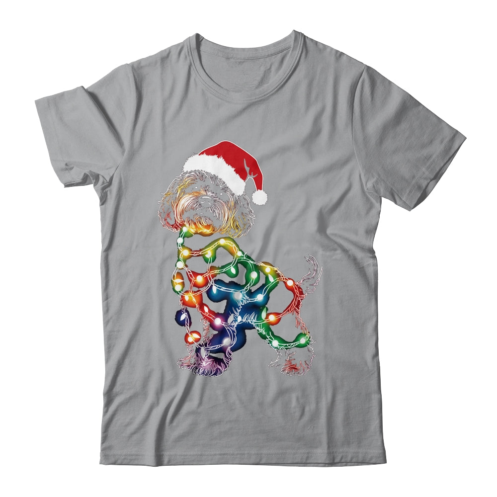 Funny Santa Poodle Retriever Christmas Lights Dog Lover Shirt & Sweatshirt | teecentury