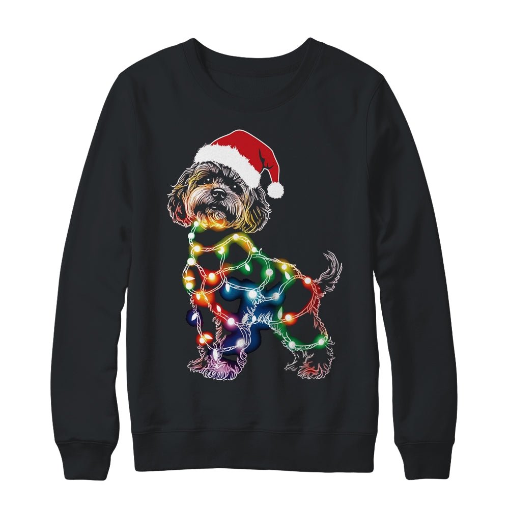 Santa Yorkie Terrier Dog Gorgeous Reindeer Light Christmas T-Shirt Santa Yorkie Terrier Dog Gorgeous Reindeer Light Christmas T-Shirt
